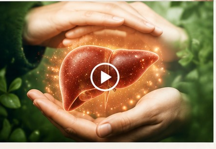 Hands holding a glowing liver wellness illustration